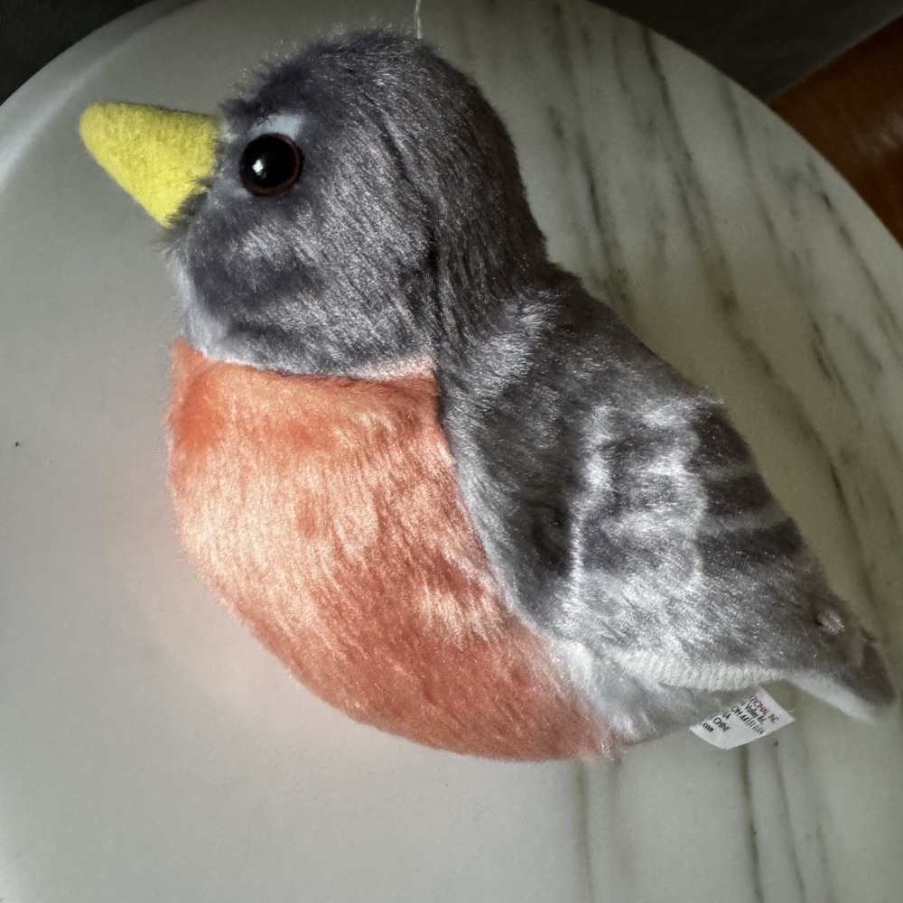 Wild Republic Audubon American Robin Plush Gray Orange Animal SOUND WORKS